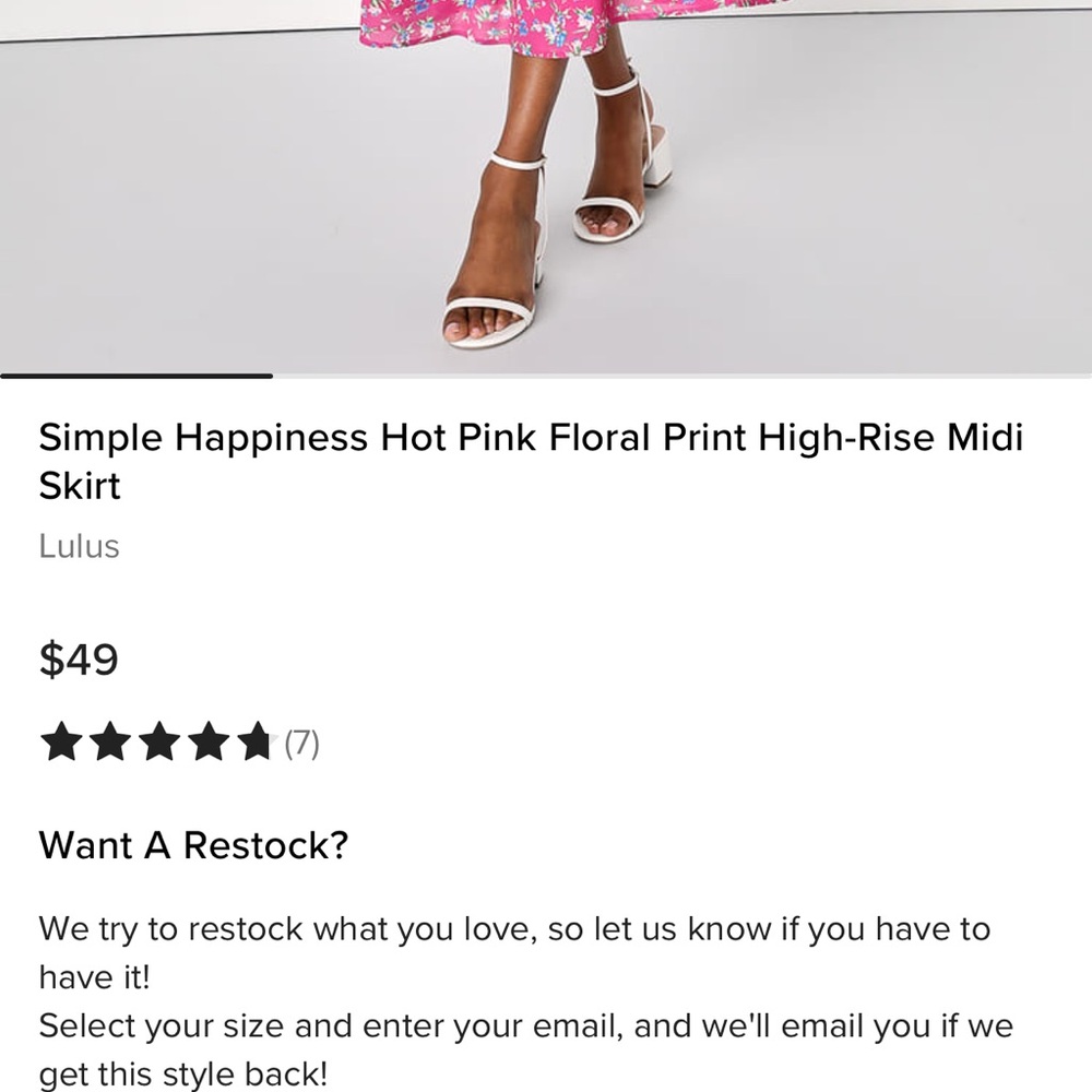 Lulus Hot Pink Floral Midi Skirt
